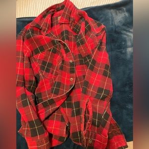 thick st. john’s bay red and black flannel